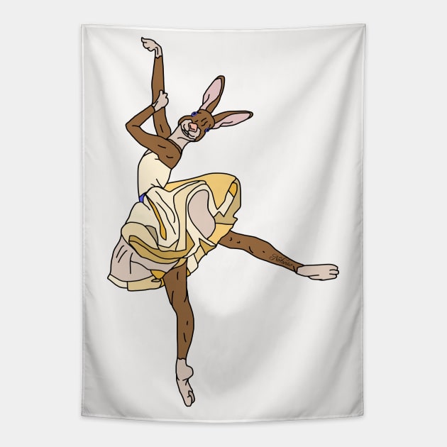 Bunny Ballerina Tutu Tapestry by notsniwart