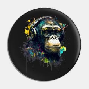 Graffiti DJ Chimp Pin