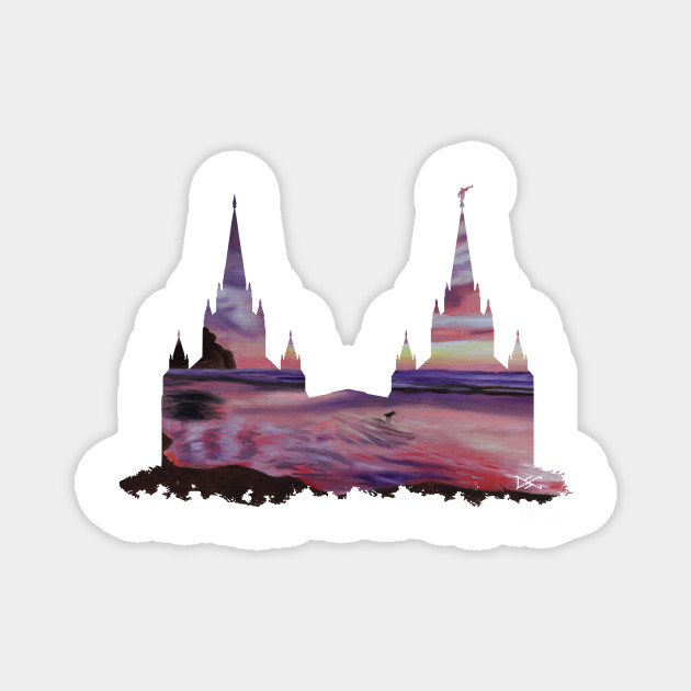 San Diego Lds Temple Sunset Surf Silhouette San Diego Temple Magnet Teepublic Au