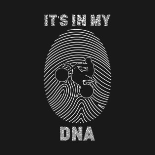 write a short description for a motorcycle tee shirt titled "It's In My DNA" T-Shirt