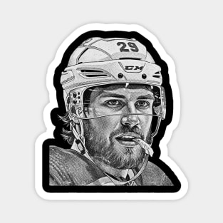 Leon Draisaitl COmics Vintage Black White Magnet