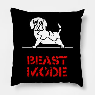 Beast Mode Beagle Pillow