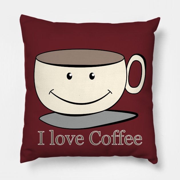 smiling cup Pillow by Rob