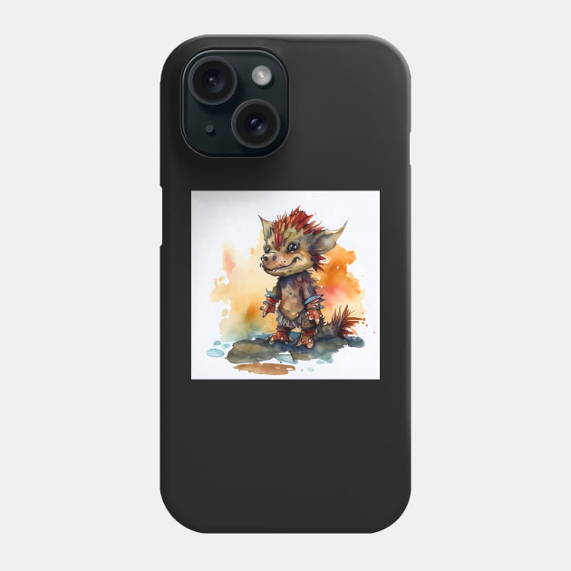 Cute Watercolor Gnoll Phone Case by artsyindc