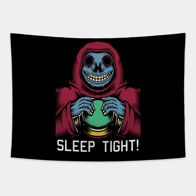 Halloween Costume Scary Skeleton Skull Face Horror Party Tapestry by melostore