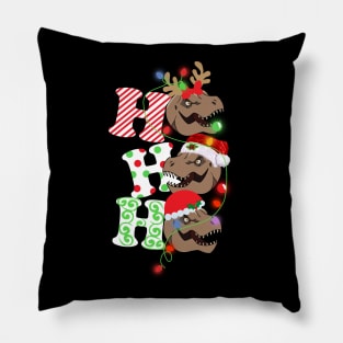 Ho Ho Ho Funny Christmas For Dinosaur Lovers Pillow