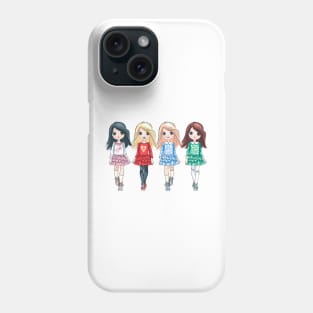 Cute baby girls in colorful dresses Phone Case