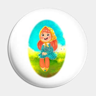 Happy Little Girl Pin