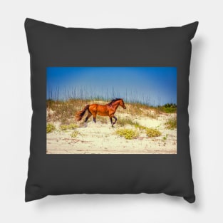 Wild Horses at Cumberland Island National Seashore Pillow