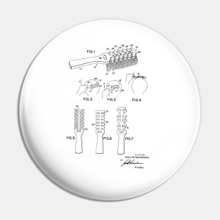 hair brush vintage patent drawing Pin