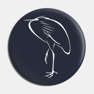 Japanese Sumi E Animals Egret Bird Pin