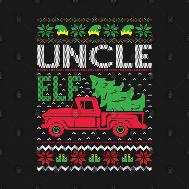 Uncle elf ugly christmas sweater by MZeeDesigns