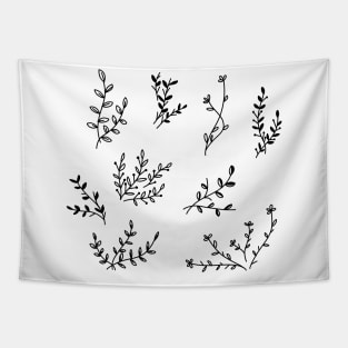 Flowers pattern black and white Tapestry