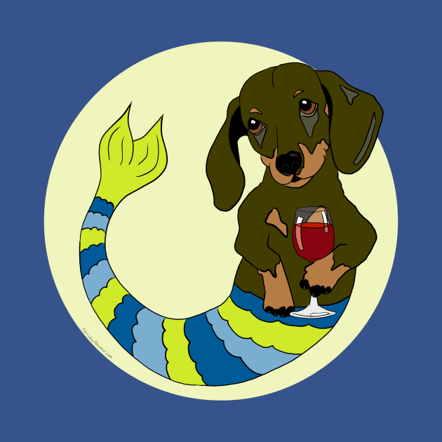 Truman the Dachshund Mermutt by abrushwithhumor