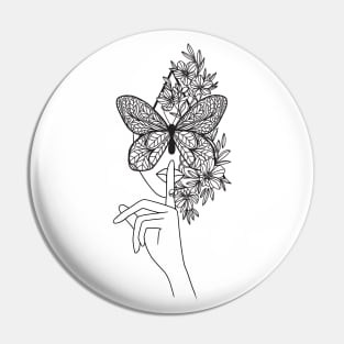 Beautiful Line Art, Mandala Artwork, Woman Art Pin