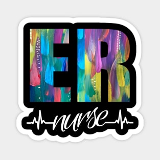 ER Nurse Heartbeat Paint Magnet