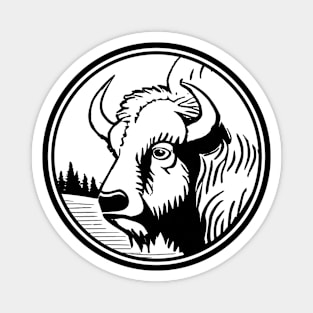 Good Ol Buffalo Patch with Black Outline - If you used to be a Buffalo, a Good Old Buffalo too, you'll find the bestseller critter patch design perfect. Magnet