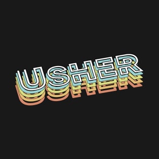 Usher Retro Typography Faded Style T-Shirt