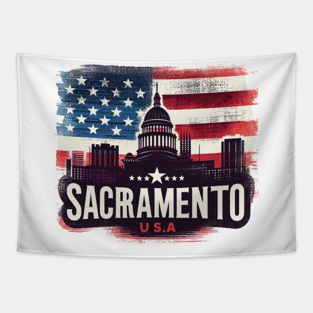 Sacramento City Tapestry by Vehicles-Art