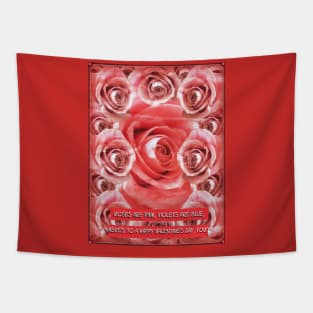 Roses Design (With Text) Tapestry