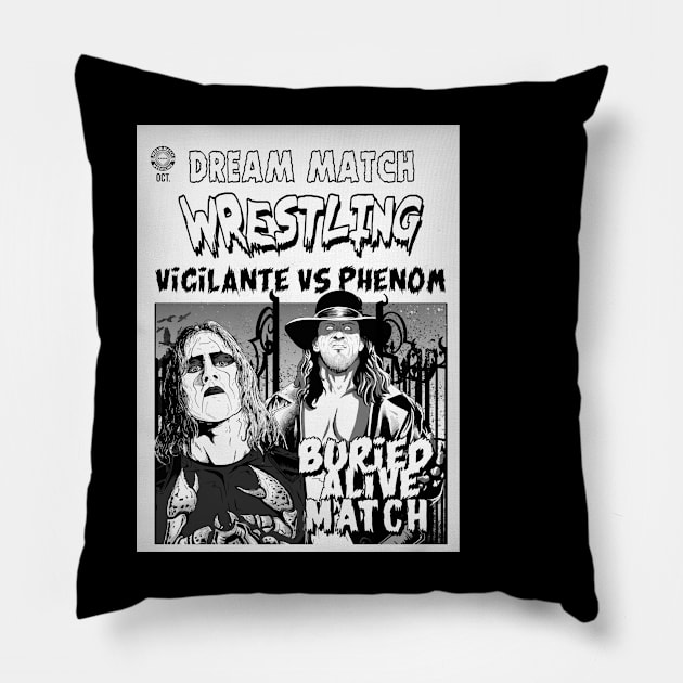 Undertaker vs Sting 2 Pillow by DrawnStyle