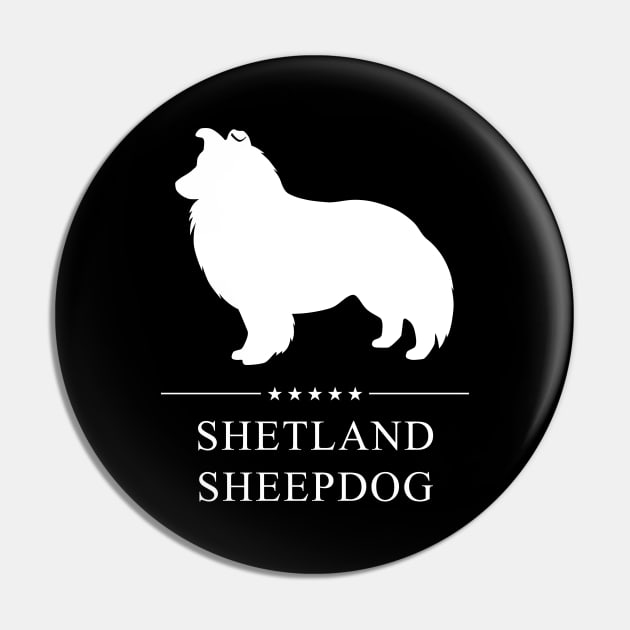 Shetland Sheepdog Dog White Silhouette Pin by millersye