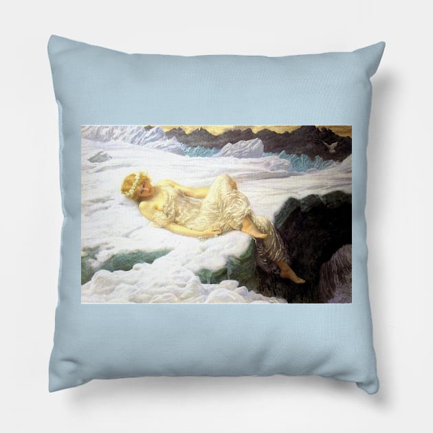 Heart of Snow - Edward Robert Hughes Pillow by forgottenbeauty