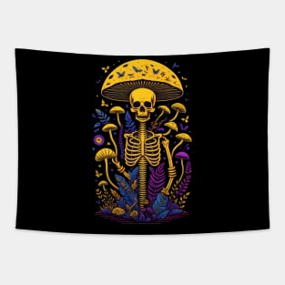 Yellow Skull Mushroom Tapestry