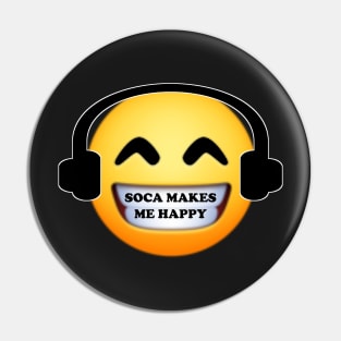 Soca Music Makes Me Happy Emoji - Soca Mode Pin