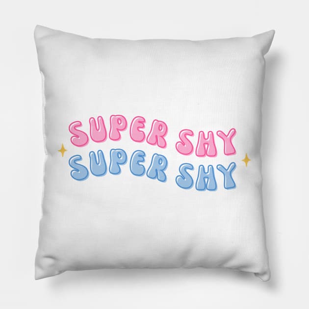 super shy lyrics newjeans Pillow by withpingu