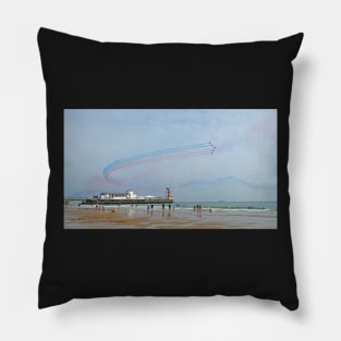 Red Arrows flying over Bournemouth Pier Pillow