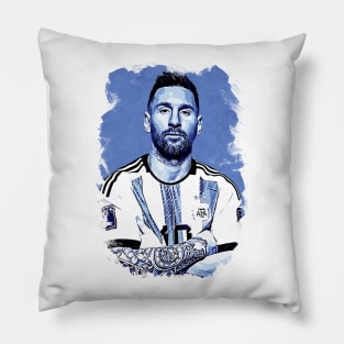 Lionel Messi Vexel Artwork Pillow