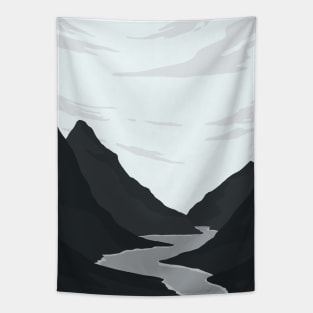 Landscape Mountains Nature Neutral Art Tapestry