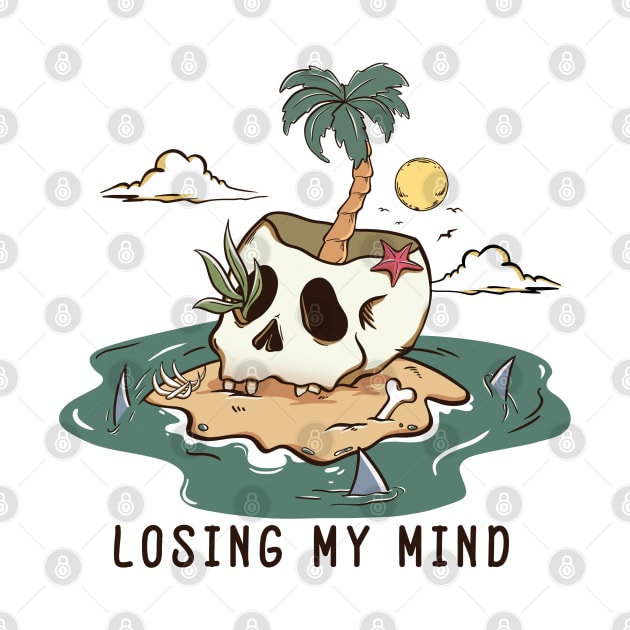 "Losing My Mind" Skull on Deserted Island by FlawlessSeams