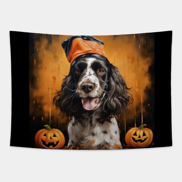 Halloween English springer spaniel Tapestry by NatashaCuteShop