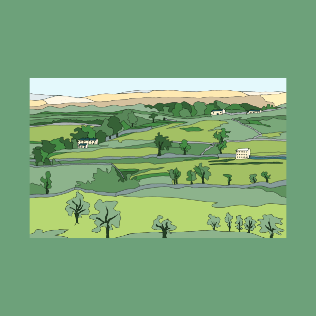 Swaledale, Yorkshire Dales National Park - digital art by JennyCathcart