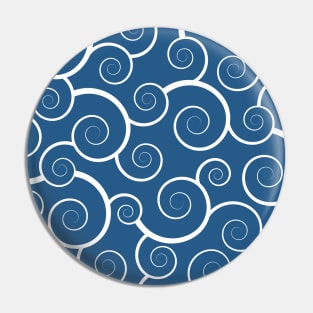 Blue Spiral Waves Pin