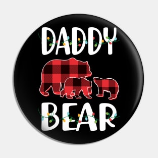 Daddy Bear Red Plaid Christmas Pajama Matching Family Gift Pin