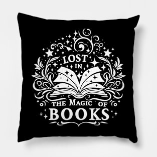 Lost in the magic of Books, Bookworm Reading Books Lover Pillow