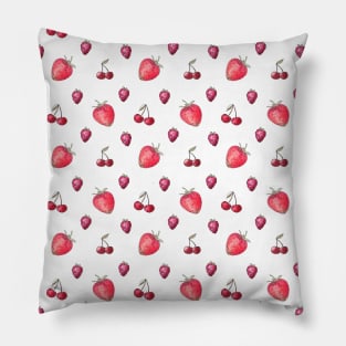 Strawberry, cherry and raspberry pattern Pillow