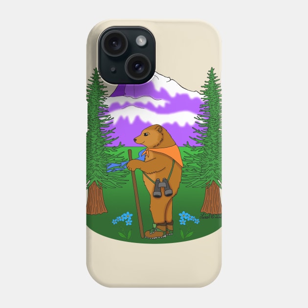 Denali Hiking Bear Phone Case by HonuHoney