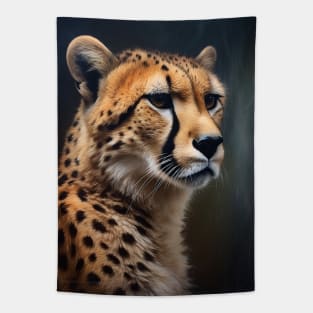 Oil Paint Hyperrealism, Amazing Zoo Cheetah Tapestry