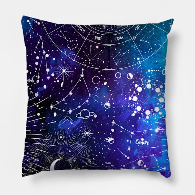 Constellations Pillow by ElenaDanilo