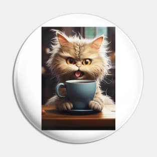 Funny Cat Drinking Pin