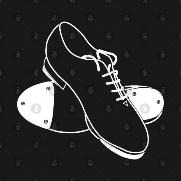 Tap Shoes - Drawn in white line. by JossSperdutoArt