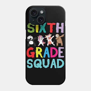 Animals Students Dabbing Back To School Sixth Grade Squad Phone Case