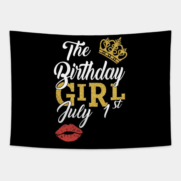 Queen The Birthday Girl July 1st Shirt Tapestry by Kelley Clothing