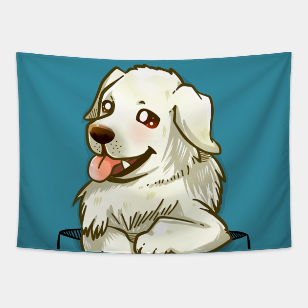 Pocket Great Pyrenees Dog Tapestry by TechraPockets