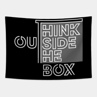 Think Outside the Box - White Tapestry