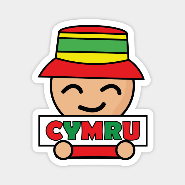 Wales football fan holding a Cymru sign Magnet by egogrenade